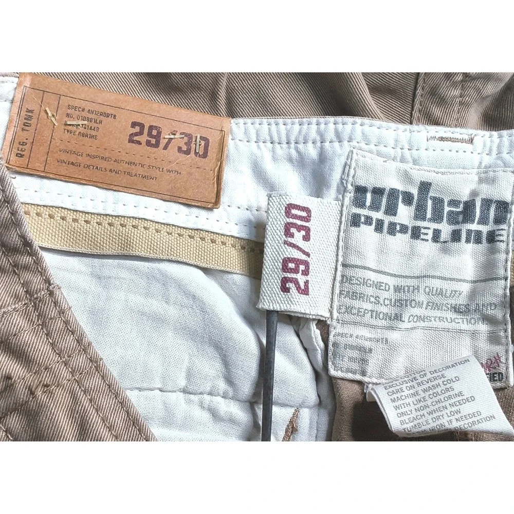 Workwear Urban Pipeline Chino Pants Mens 29x30 Brown Twill Straight Leg